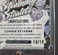 2021 Leaf Pop Century Autograph Trading Card Stunning Starlets SS-CS1 Connie Stevens 10/10 Black Parallel Number