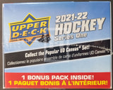   2021_22 Upper Deck Series 1 Hockey 6 Pack Trading Card Blaster Box Side