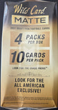 Packaging of Wild Card Matte 2021 Draft Pick Football Cards with text on it.