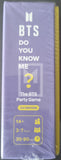 BTS party game box with purple and yellow design