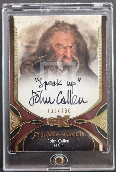2022 CZX Middle-Earth Autograph Trading Card JC-O John Callen as Oin Dwarf Front
