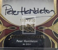 2022 CZX Middle-Earth Autograph Trading Card PH-G Peter Hambleton as Gloin Dwarf Number