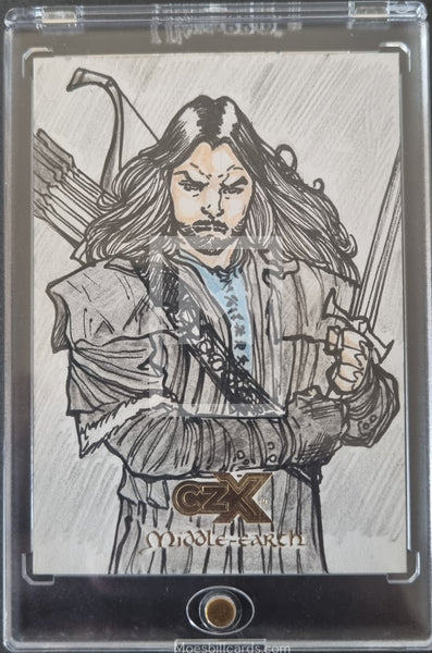 Lord of the Rings Character Aragon Hand Drawn Sketch Card.