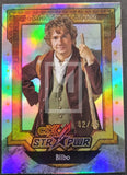 2022 Cryptozoic CZX Middle Earth Lord of the Rings Insert Trading Card CZX STR PWR Silver Parallel S03 Bilbo 42/45 Front