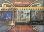 Middle-earth Film Cel from 'The Lord of the Rings' with character images and film strip design.