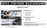 2022 Topps Star Wars Masterwork Hobby Trading Card Sell Sheet