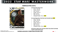 2022 Topps Star Wars Masterwork Hobby Trading Card Sell Sheet