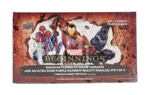2022 Upper Deck Marvel Comics Beginnings Vol 2 Series 1 Trading Card Box Front
