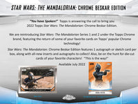 2022 Topps Star Wars The Mandalorian Beskar Edition Chrome Trading Card Sell Sheet