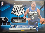 2023-24 NBA trading card pack with a player image and branding elements.