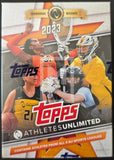 Topps Athletes Unlimited 2023 trading card pack with lacrosse and basketball players.