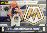 NBA trading card packaging featuring a player in a Golden State Warriors jersey with a mosaic design.