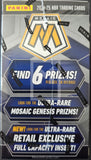 Panini Mosaic 2024-25 NBA trading card pack with promotional text.