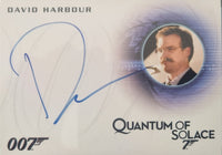 Card featuring David Harbour's signature and a portrait with 'Quantum of Solace' branding
