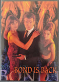Vintage movie poster featuring a man in a suit with two women, text 'BOND IS BACK' at the bottom.