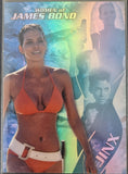 Card featuring a woman in an orange bikini with 'Women of James Bond' text and a colorful background.