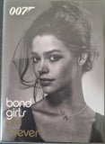 Promotional poster for 'Bond Girls Are Forever' featuring a woman with a vintage hairstyle.