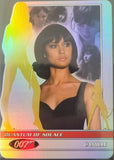 Trading card featuring a woman with a rainbow gradient, 'Quantum of Solace' text, and '007' logo.