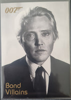 Black and white image of a man in a suit with '007' and 'Bond Villains' text.