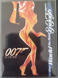 Promotional poster for a James Bond event with a silhouette of a woman holding a gun.