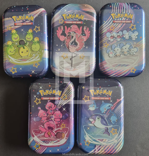 2024 Pokemon Trading Card Game Scarlet and Violet Paldean Fates Trading Card Pack Art Tin Set Front