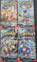 2024 Pokemon Trading Card Game Scarlet and Violet Stellar Crown Trading Card Pack 4 Art Set Front