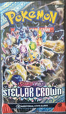 2024 Pokemon Trading Card Game Scarlet and Violet Stellar Crown Trading Card Pack 4 Art Galvantula