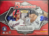 Bowman 2024 Topps baseball trading card pack with two players on the front.
