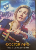 Trading card featuring a character from 'Doctor Who' with a TARDIS in the background
