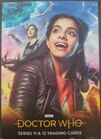 Trading card featuring a character from 'Doctor Who' with a futuristic background