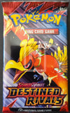Pokémon trading card game pack titled 'Destined Rivals' with a Pokémon character on the cover.