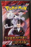 Pokémon trading card game pack featuring a character and Pokémon on a red and black background