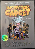 Cover of 'Inspector Gadget' limited edition collectible card book with characters and text.