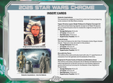 Star Wars Chrome trading card insert with character images and text.