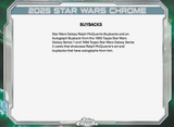 Star Wars Chrome trading card with text about buybacks and autographs from Ralph McQuarrie.