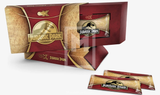 Jurassic Park GX collectible packaging box set with two individual wrapped items displayed in front on a clean white background.