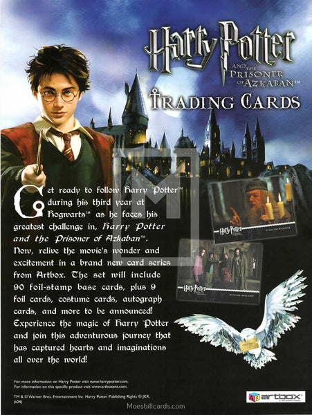 Artbox Harry Potter Prisoner of Azkaban Promo Trading Card Dealer Sell Sheet Front