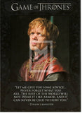 Character from 'Game of Thrones' with a quote on a dark background