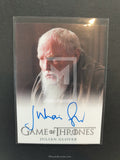 Trading card of Julian Glover from 'Game of Thrones' with a signature on a dark background