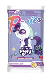 A pack of My Little Pony Friendship Eternal Cards, Series 03, featuring Rarity on the front cover with a purple and white design and a gold foil card sample shown in the lower right corner.