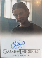 Character card from 'Game of Thrones' with Faye Marsay's signature