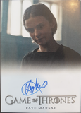 Character card from 'Game of Thrones' with Faye Marsay's signature