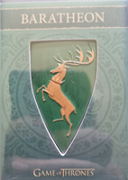 Baratheon house emblem from Game of Thrones on a green background