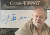 Autographed card from 'Game of Thrones' featuring a character in a brown outfit.