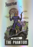 Illustration of 'The Phantom' with a wolf and moon in the background, featuring the text 'The Phantom' and 'Est. 1936'.