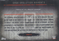 2015 Topps WWE Undisputed Cage Evolution Moments Insert Trading Card CEM-13 Triple H Vs Brock Lesnar