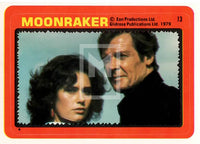 1979 Topps James Bond Moonraker Movie Sticker Trading Card 13 Front