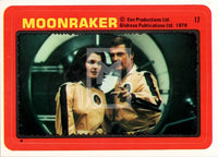 1979 Topps James Bond Moonraker Movie Sticker Trading Card 17 Front