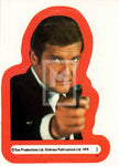 1979 Topps James Bond Moonraker Movie Sticker Trading Card 1 Front