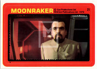 1979 Topps James Bond Moonraker Movie Sticker Trading Card 21 Front